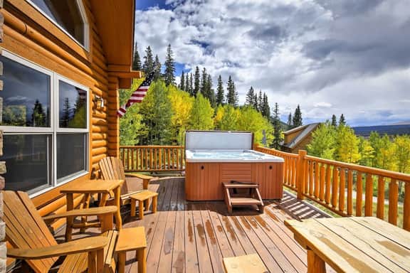 Secluded Alma Log Cabin | Hot Tub | Mountain View