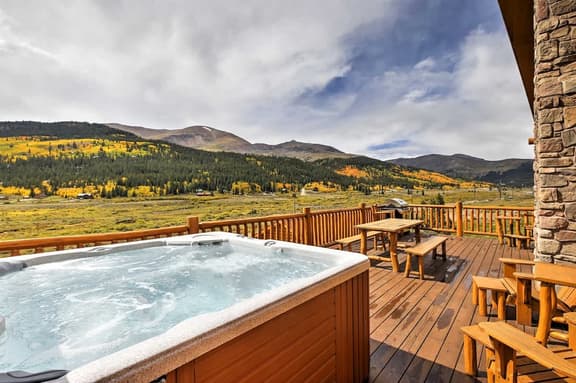 Secluded Alma Log Cabin | Hot Tub | Mountain View